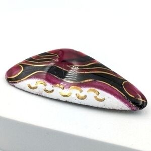 Hand crafted signed Pam Danielle St. Jean Quebec enamel brooch pin